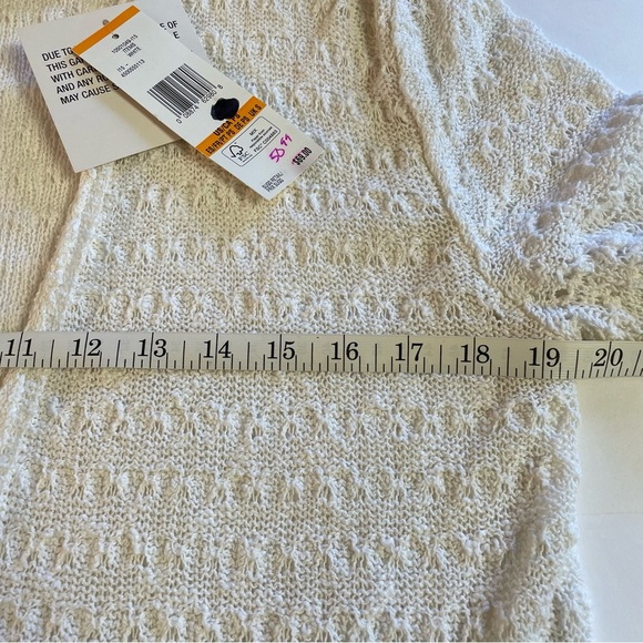 Jones New York Women's Short Sleeve Open Front White Sweater Size PS - Picture 10 of 10